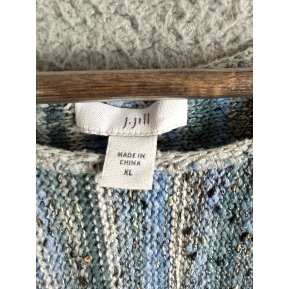 J Jill Light Blue Striped Women’s Pullover Sweater size XL - Picture 4 of 10